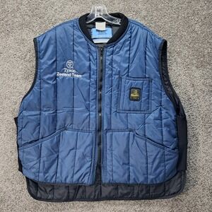 RefrigiWear Mens Insulated Quilted Work Vest Navy Blue Tyson Zeeland Team XL